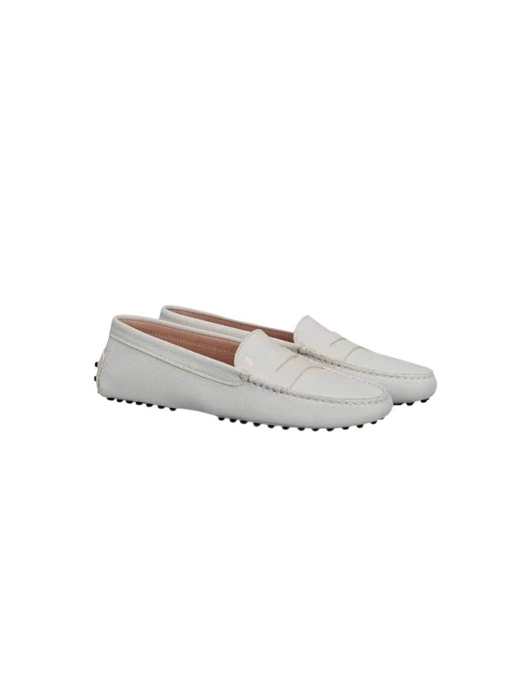 Tod’s Women’s Gommino Mocassino Calfskin Driving Penny Loafers Light Grey EU38.5